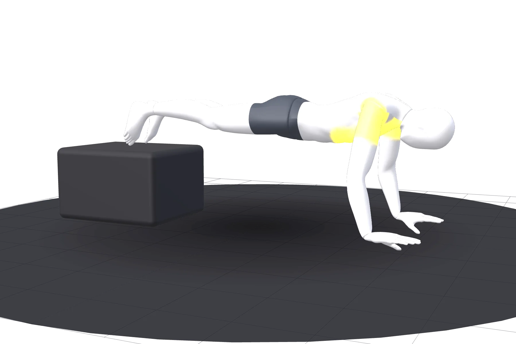 Flexiones con pies elevados: posición inicial